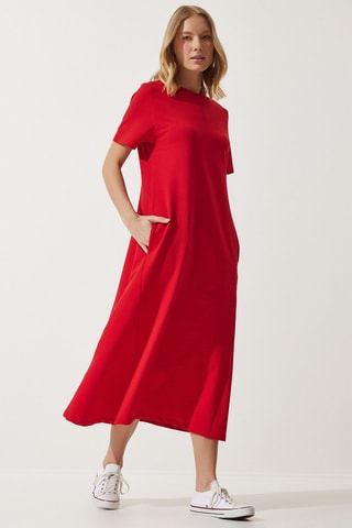 Vestido midi - Vermelho