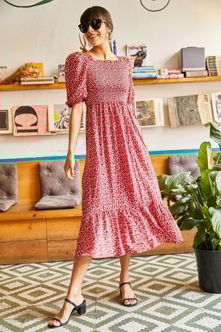 Vestido midi - Vermelho