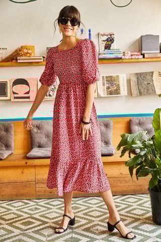 Vestido midi - Vermelho