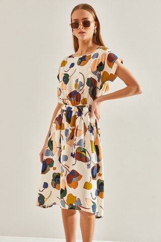 Vestido estilo patinadora - Bege