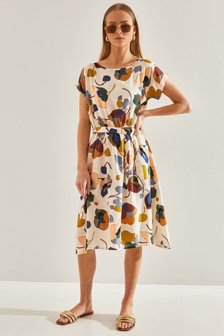 Vestido estilo patinadora - Bege
