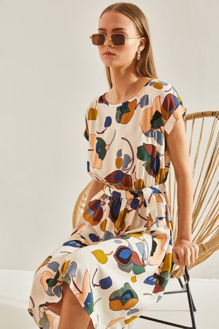 Vestido estilo patinadora - Bege