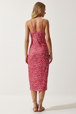 Vestido justo - Rosa e branco
