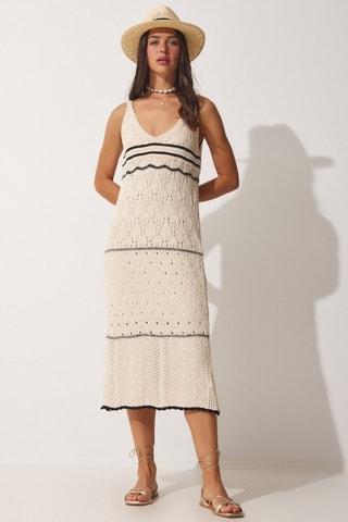Vestido midi - Bege