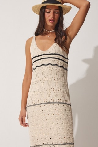 Vestido midi - Bege