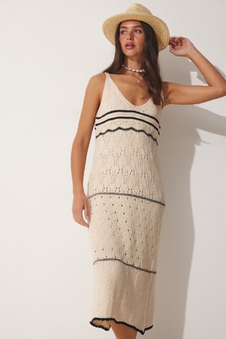 Vestido midi - Bege