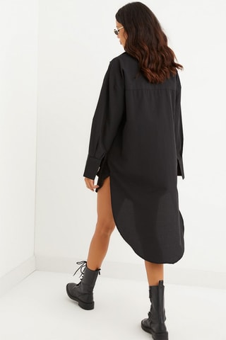 Vestido-camisa Preto
