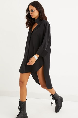 Vestido-camisa Preto