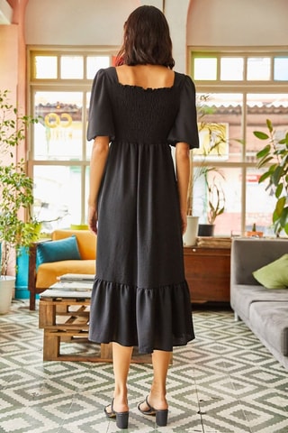 Vestido midi oversize - Preto