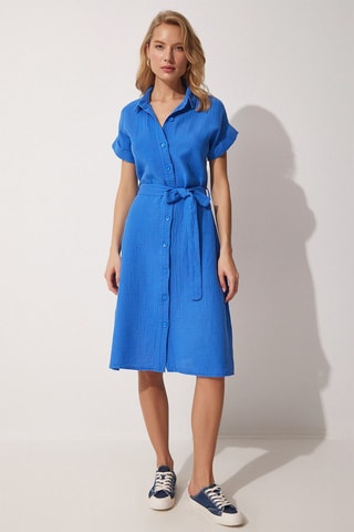 Vestido-camisa - Azul
