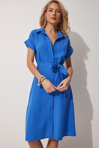 Vestido-camisa - Azul