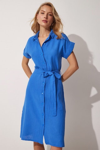 Vestido-camisa - Azul