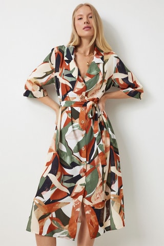 Vestido-camisa - Caqui