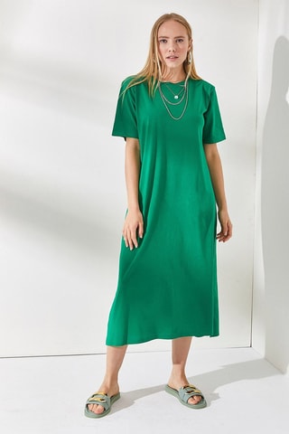 Vestido direito oversize - Verde