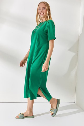 Vestido direito oversize - Verde