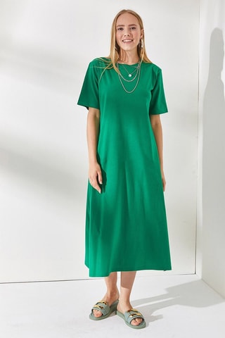 Vestido direito oversize - Verde