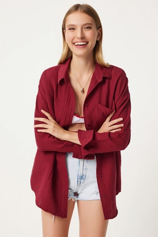 Camisa oversize - Bordô
