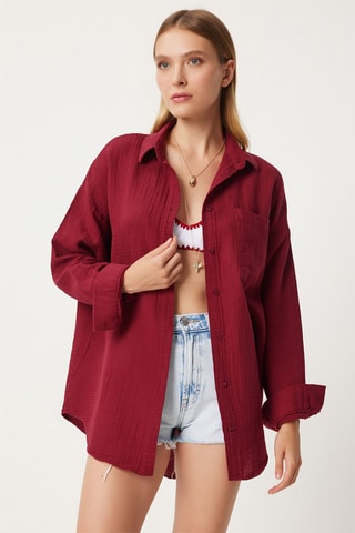 Camisa oversize - Bordô