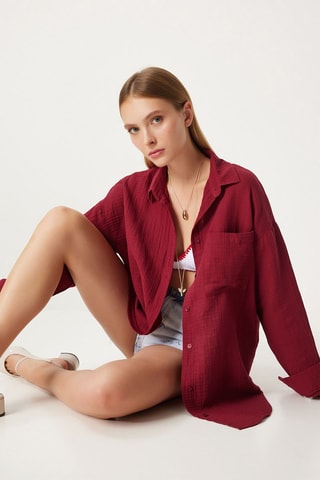 Camisa oversize - Bordô