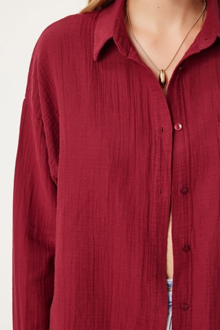 Camisa oversize - Bordô