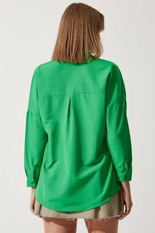 Camisa oversize - Verde-escuro