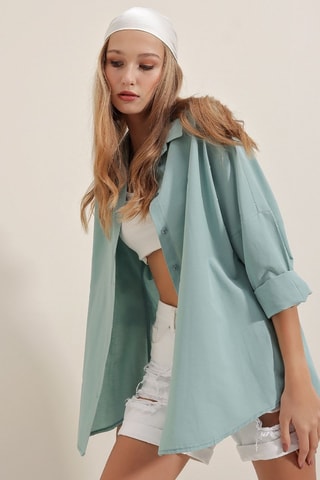 Camisa oversize - Verde-água