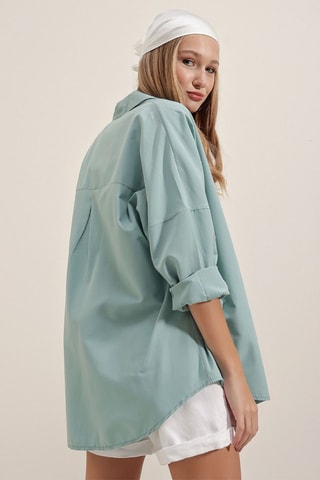 Camisa oversize - Verde-água
