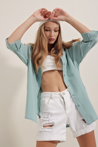 Camisa oversize - Verde-água