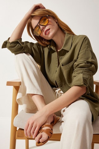 Camisa oversize - Caqui