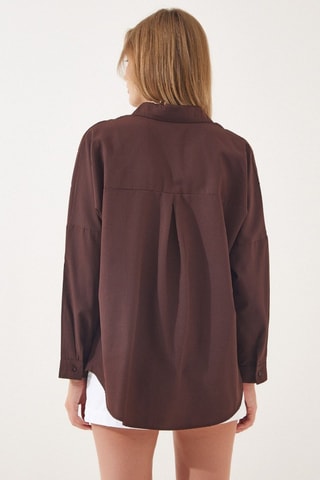Camisa oversize - Castanho