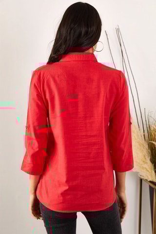 Camisa em linho - Vermelho