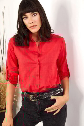 Camisa em linho - Vermelho
