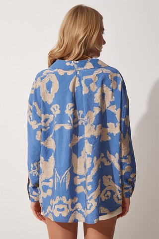Camisa - Azul e bege