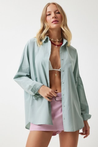 Camisa oversize - Verde-água
