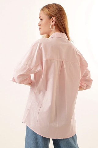 Camisa oversize - Rosa-maquilhagem