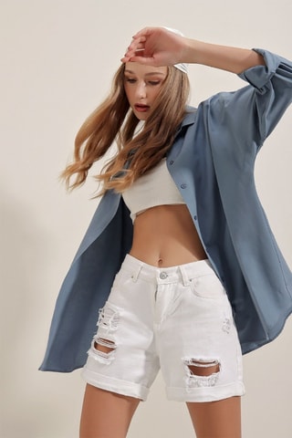 Sobrecamisa oversize - Índigo