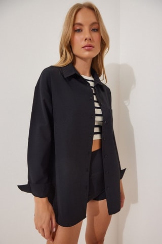 Sobrecamisa oversize - Preto