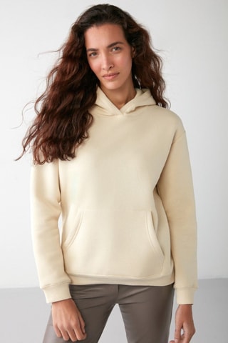 Sweat com capuz relaxed - Bege