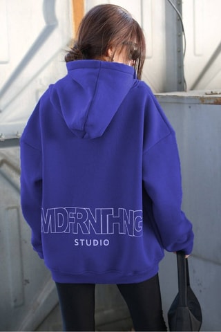 Sweat à capuche - Bleu