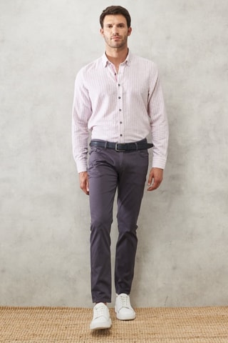 Calças chino slim - Cinzento