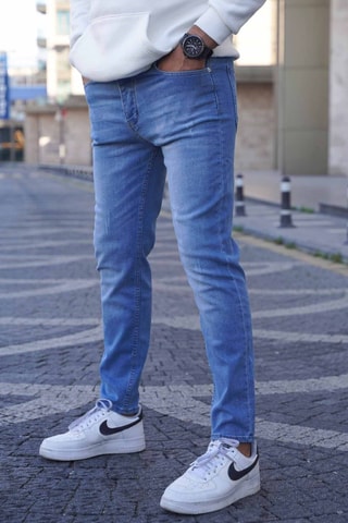 Calças de ganga skinny - Azul-claro