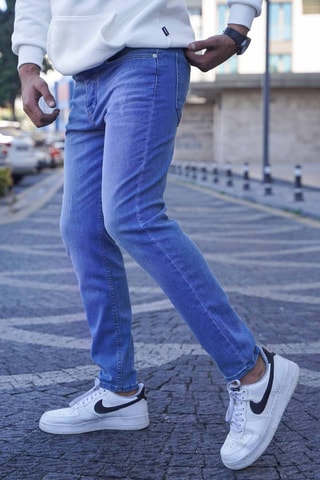 Calças de ganga skinny - Azul-claro