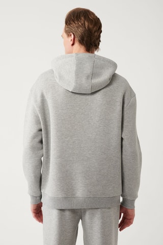 Sweat com capuz - Cinzento-claro mesclado