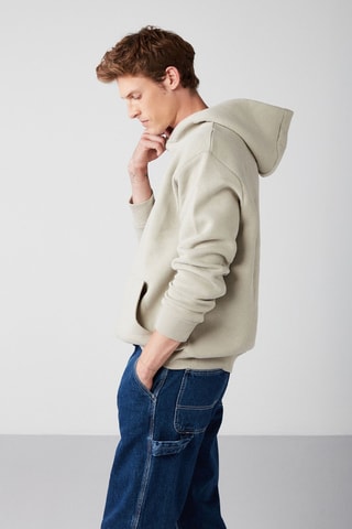 Sweat oversize com capuz - Bege
