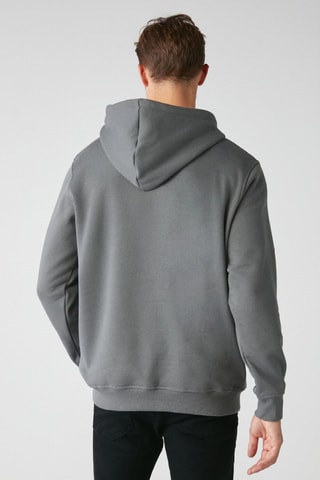 Sweat regular com capuz - Cinzento