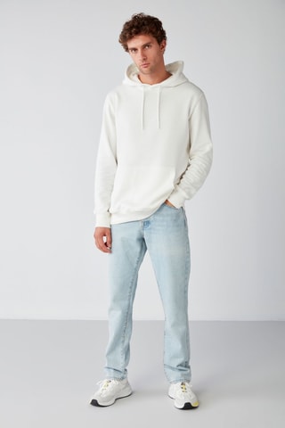 Sweat regular com capuz - Cru