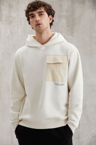 Sweat com capuz - Cru
