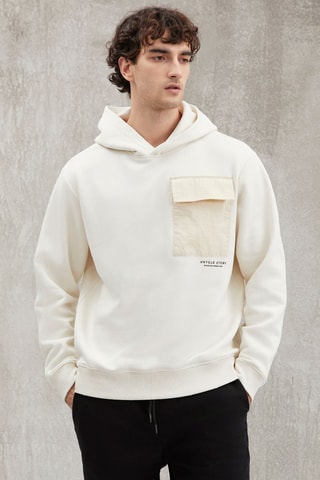 Sweat com capuz - Cru