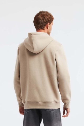 Sweat regular com capuz - Bege
