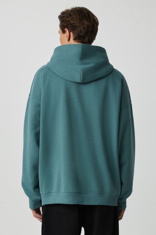 Sweat com capuz - Verde-azul